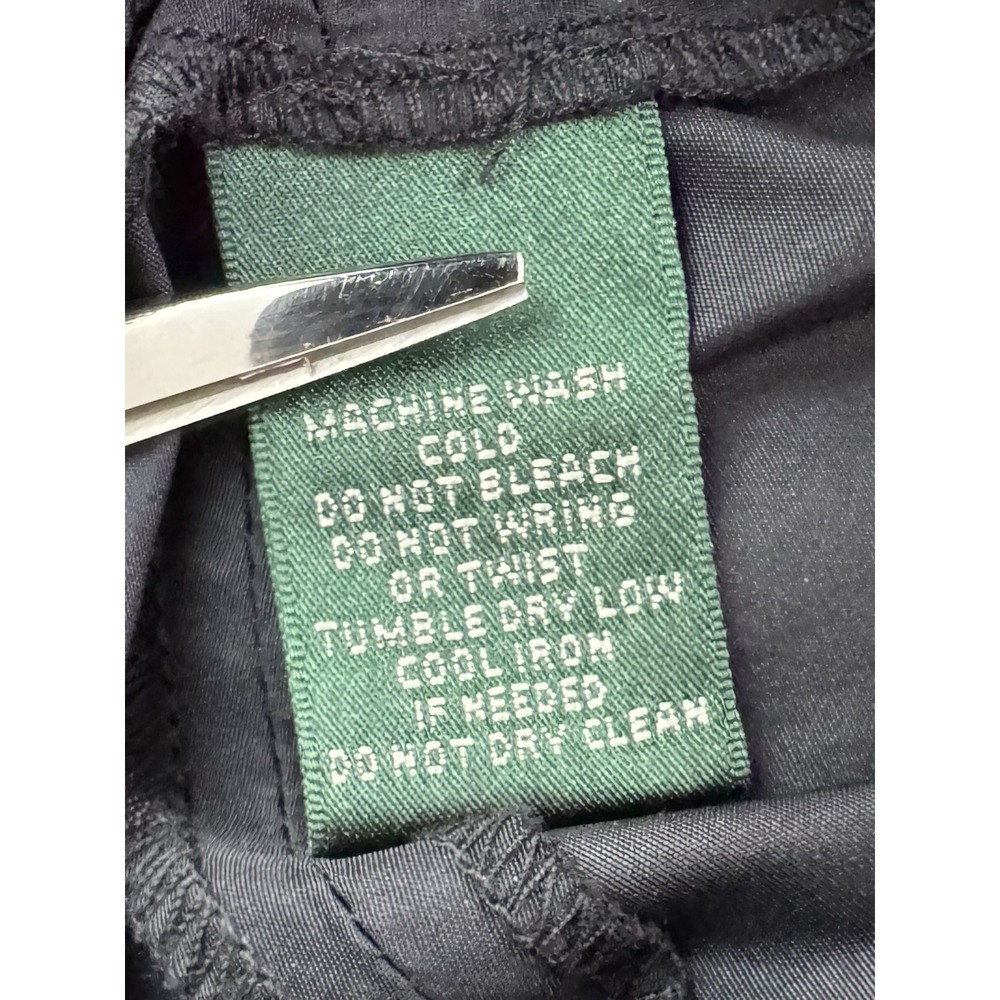L-RL Lauren Ralph Lauren Active Pants Women 10 Black Performance Zip Pockets - Picture 14 of 16